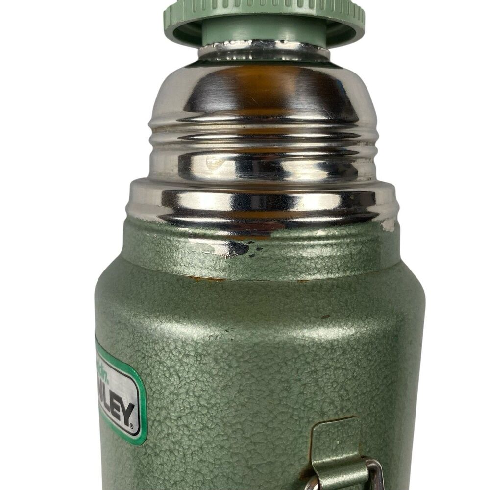 Vintage Stanley Aladdin A-944DH Thermos 1 Qt Green No.13 Dual Stopper USA - Picture 7 of 9